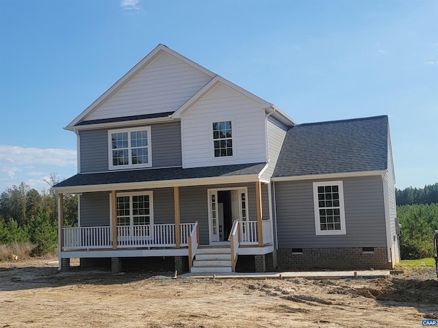 view of front of property with covered porch