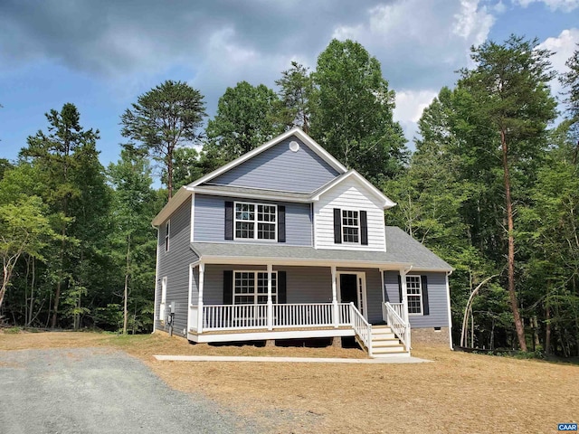 view of front of home with a porch