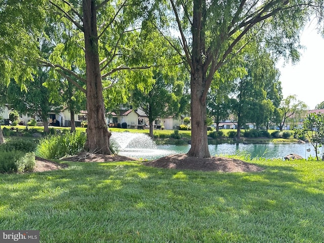 view of yard featuring a water view