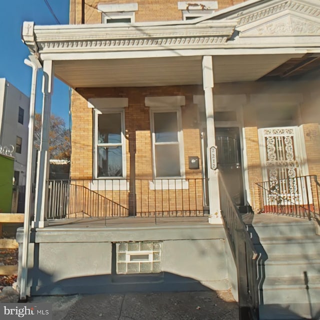 exterior space with covered porch