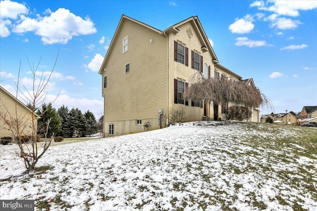 view of snowy exterior