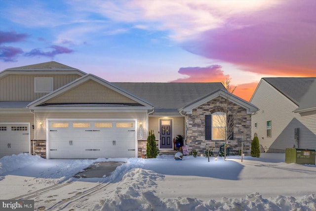 view of front of home with a garage