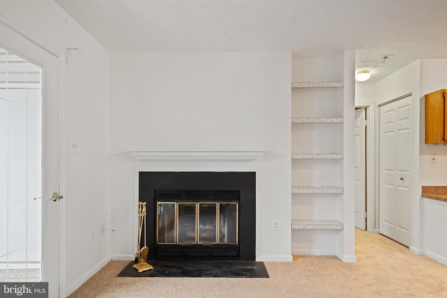 interior details featuring carpet floors