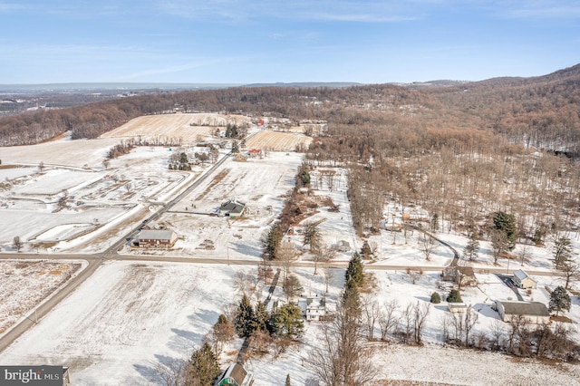 view of snowy aerial view