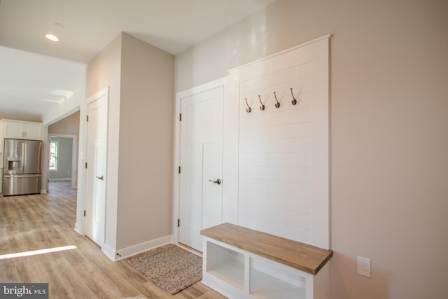 mudroom featuring light wood-type flooring