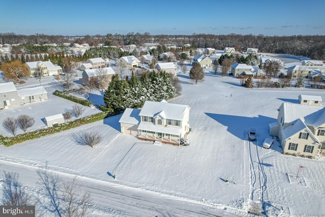 view of snowy aerial view