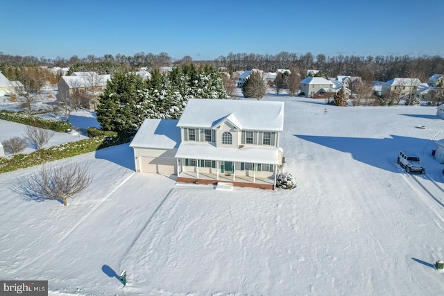 view of snowy aerial view