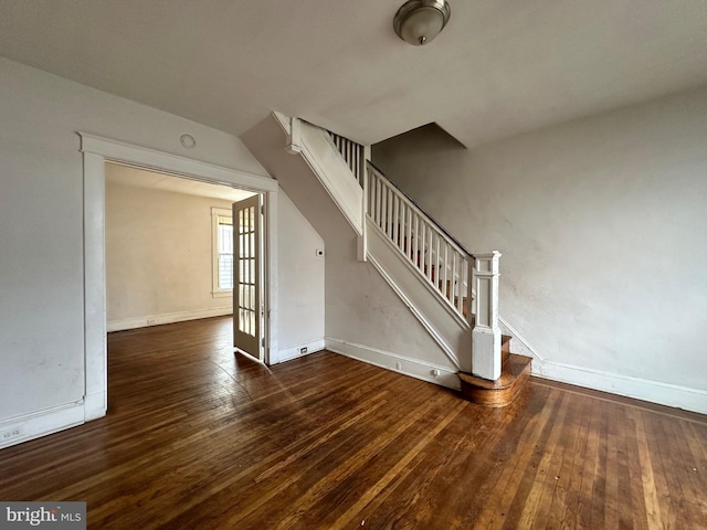 interior space featuring dark wood-type flooring