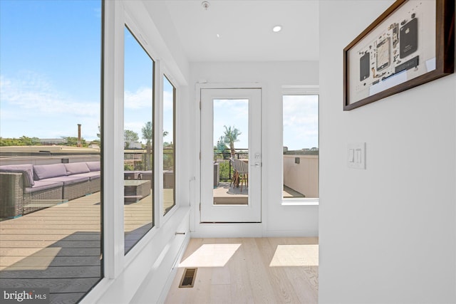 entryway featuring light wood-type flooring