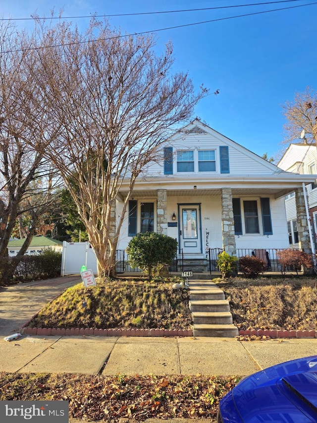 view of front of home with a porch