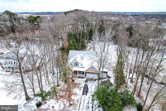 view of snowy aerial view