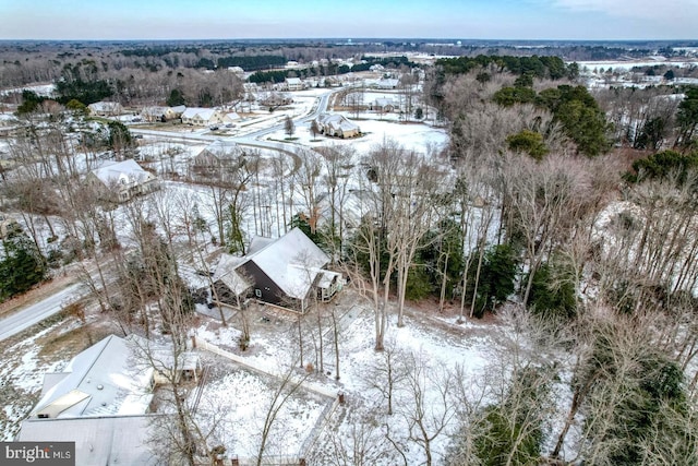 view of snowy aerial view