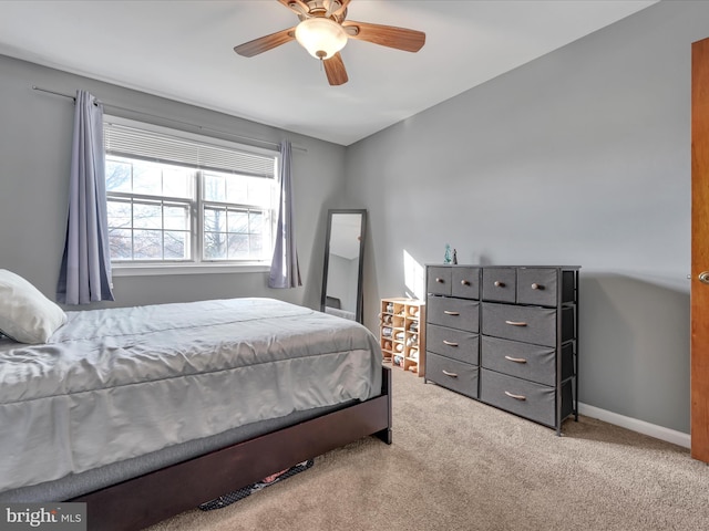 bedroom with carpet and ceiling fan