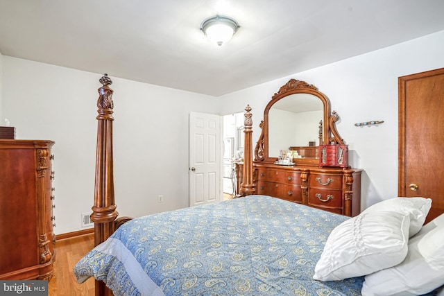 bedroom featuring light wood-type flooring