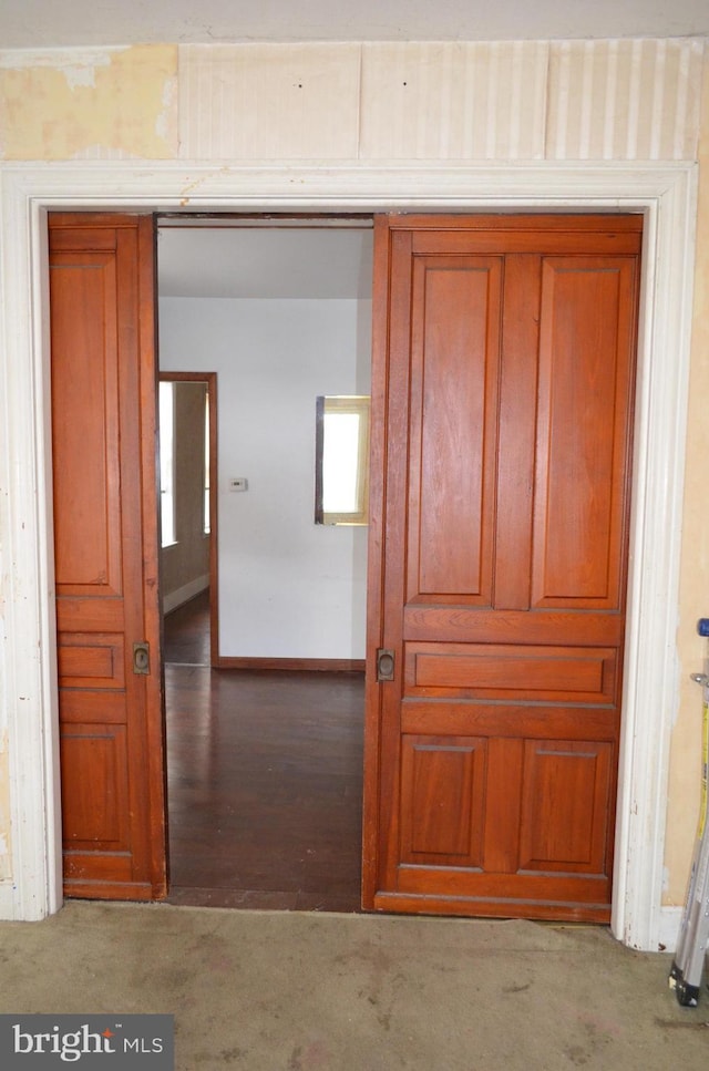 hallway featuring carpet floors