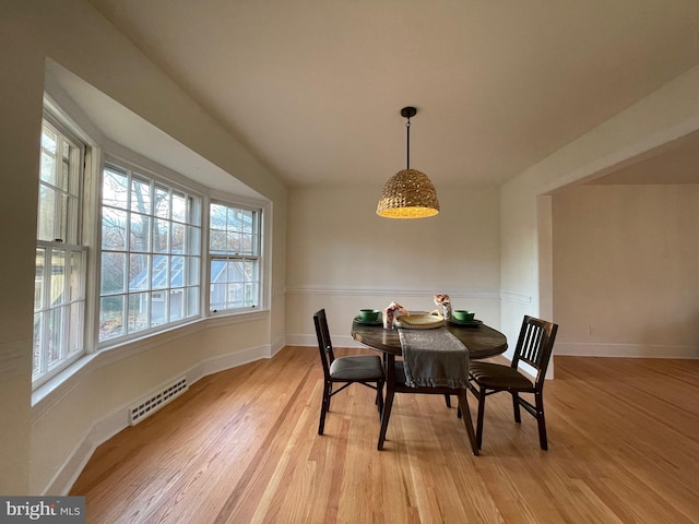 dining area featuring light hardwood / wood-style floors