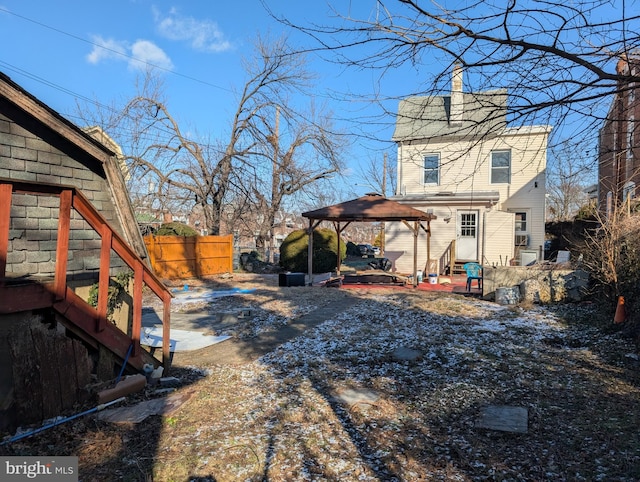 exterior space featuring a gazebo