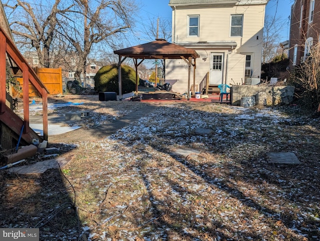 view of yard with a gazebo