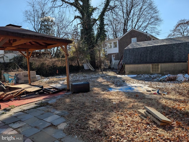 view of yard with a gazebo