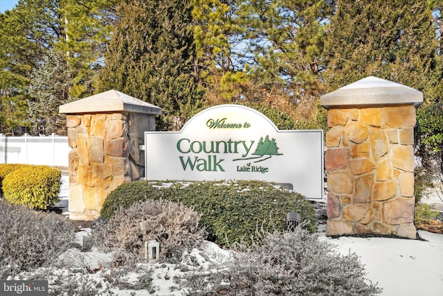 view of community sign