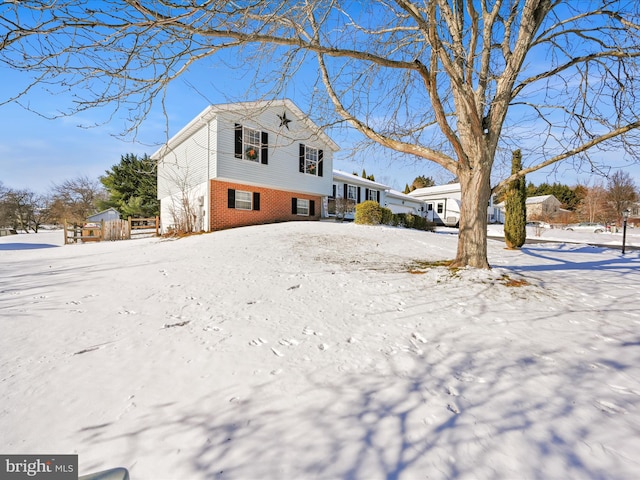 view of snowy exterior