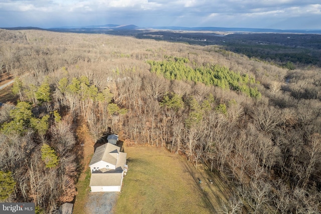 drone / aerial view with a mountain view