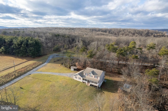 aerial view with a rural view