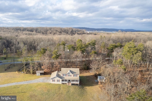 drone / aerial view with a mountain view