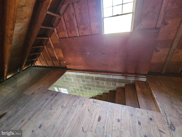 view of unfinished attic