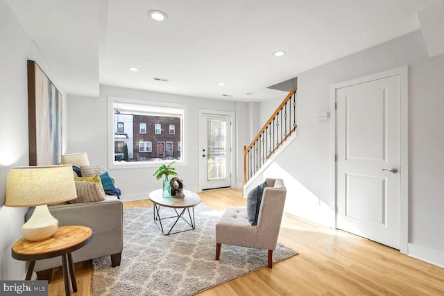 living room featuring hardwood / wood-style floors