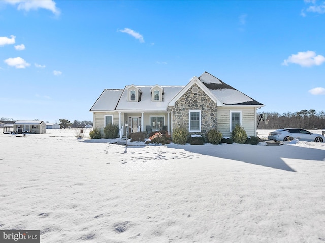 view of front of home featuring stone siding