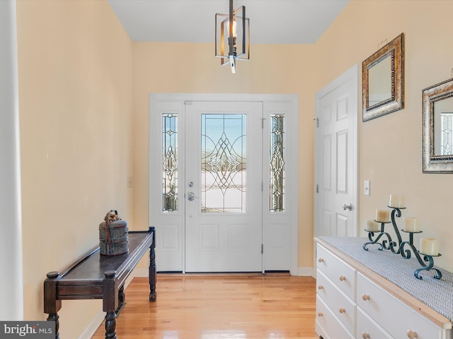 entryway featuring light wood-type flooring