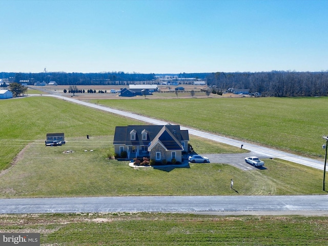 drone / aerial view featuring a rural view