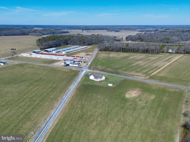 bird's eye view featuring a rural view