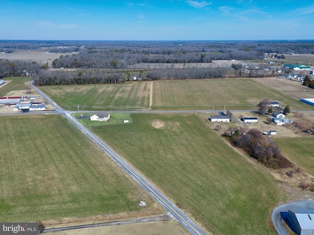 aerial view with a rural view