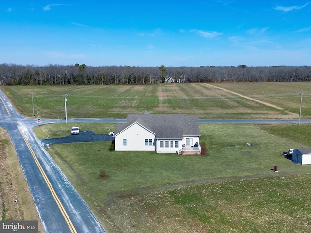 drone / aerial view featuring a rural view