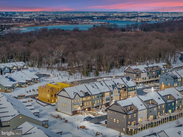 view of snowy aerial view