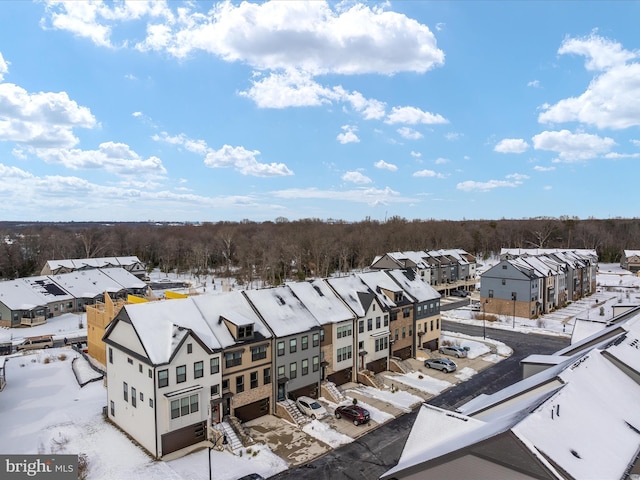 view of snowy aerial view