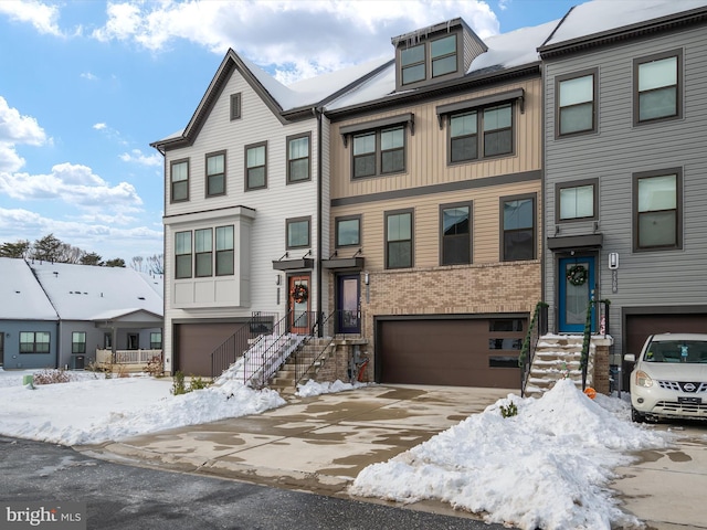 view of property with a garage