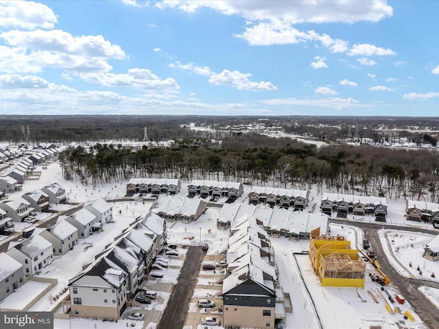 view of snowy aerial view