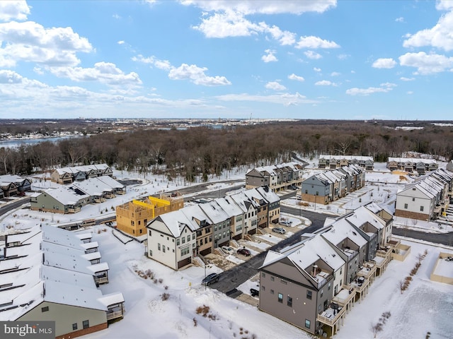 view of snowy aerial view