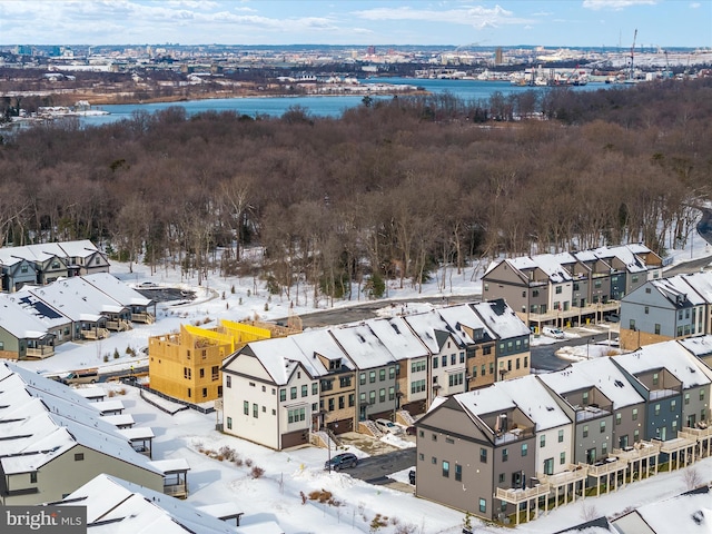 view of snowy aerial view