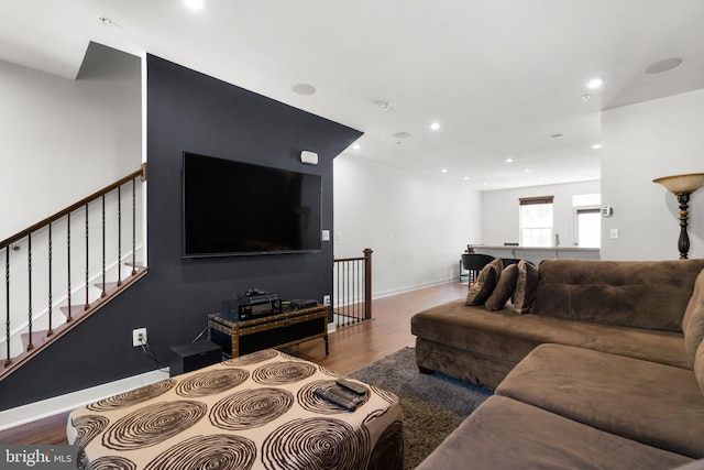 living room featuring hardwood / wood-style floors