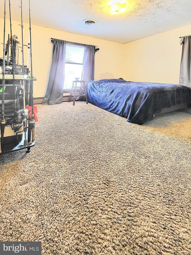 bedroom featuring a textured ceiling