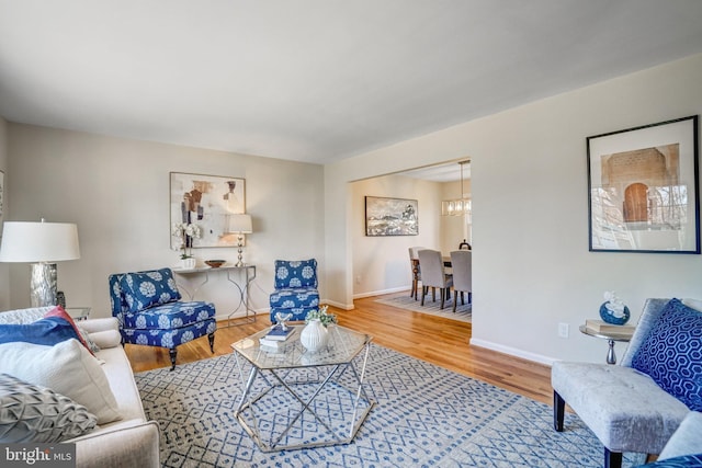 living room featuring hardwood / wood-style floors