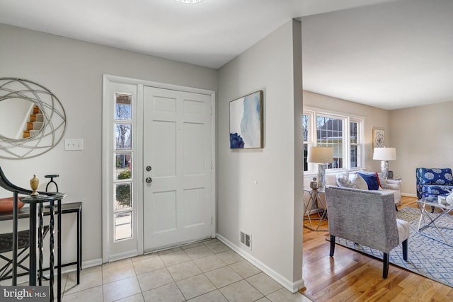 entrance foyer featuring light hardwood / wood-style flooring