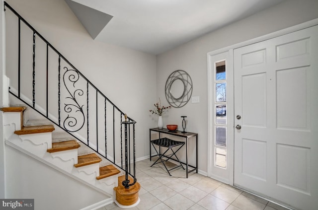 view of tiled entrance foyer