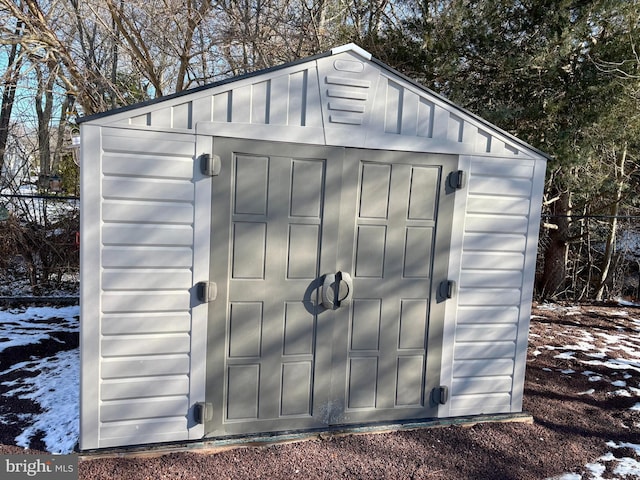 view of snow covered structure