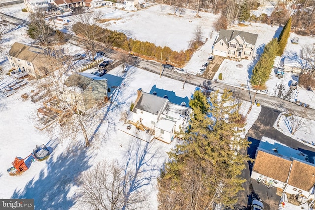 view of snowy aerial view