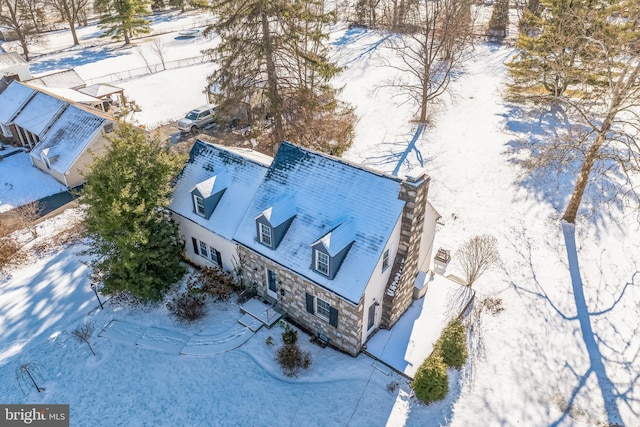 view of snowy aerial view